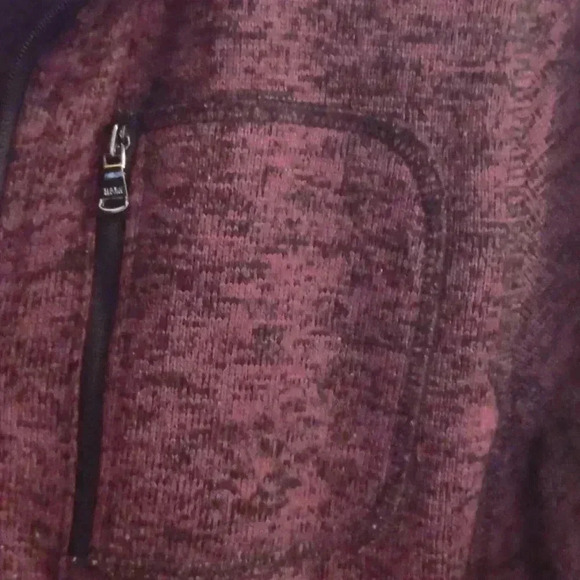 Marc New York maroon black fleece zip‎ jacket women's med - Picture 2 of 4